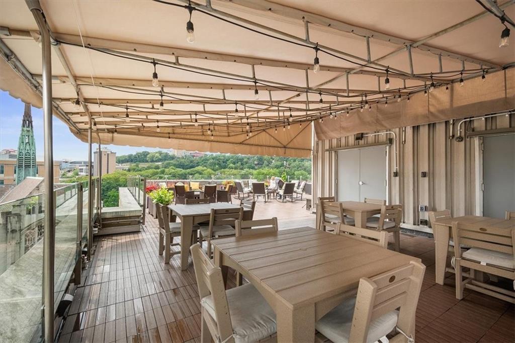 Rooftop covered dining area